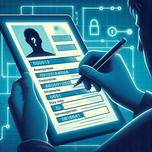 Anonymous data entry illustration