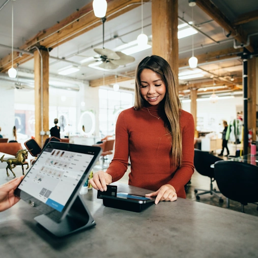 Woman making payment